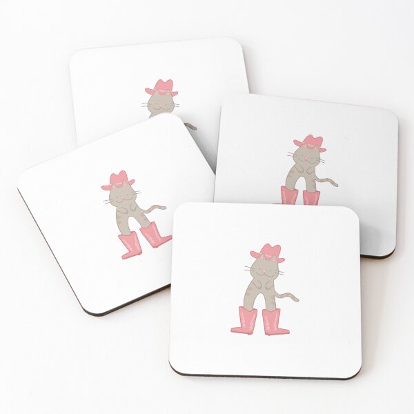 Item preview, cute pink cowgirl cat designed and sold by galaxiiez.