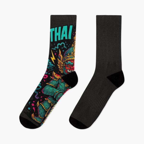 Item preview, Thai Style Guardian: Neon Mythical Protector designed and sold by Thaivi Design.