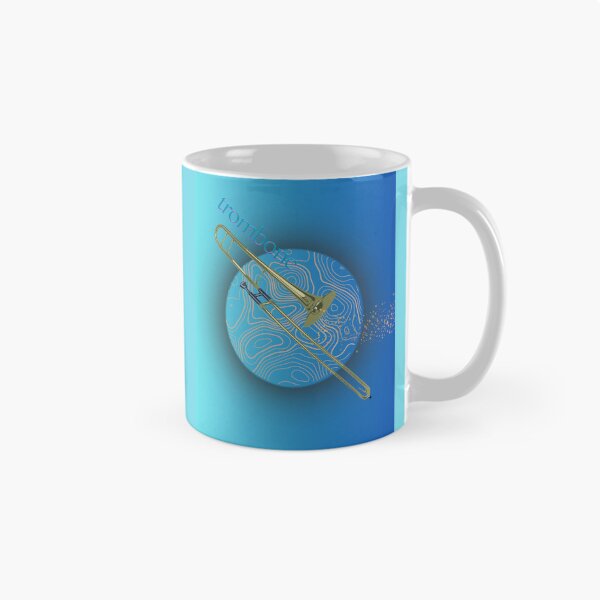 Item preview, Trombone In Gold & Turquoise designed and sold by BrightrDayMusicArt.