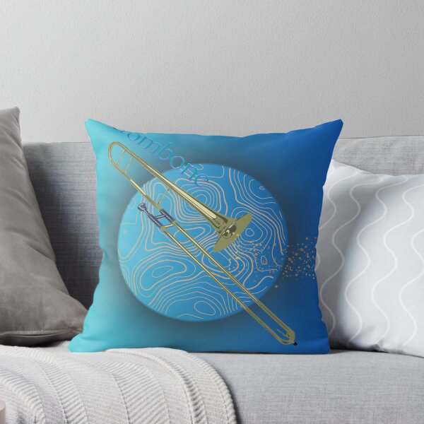 Item preview, Trombone In Gold & Turquoise designed and sold by BrightrDayMusicArt.