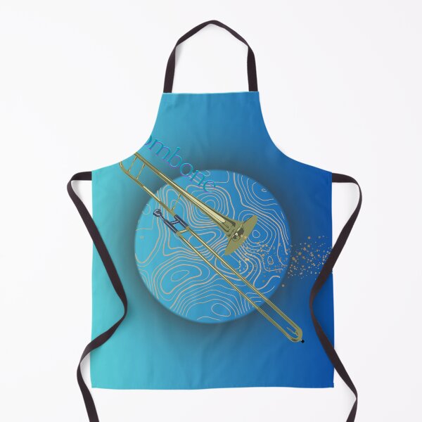 Item preview, Trombone In Gold & Turquoise designed and sold by BrightrDayMusicArt.