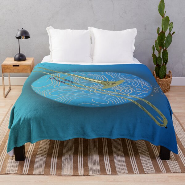Item preview, Trombone In Gold & Turquoise designed and sold by BrightrDayMusicArt.