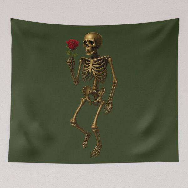 Item preview, Golden skeleton with rose designed and sold by Printsoft.