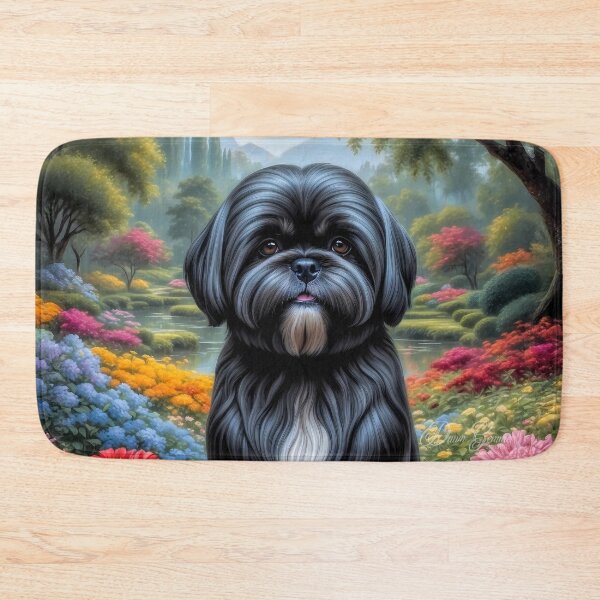 Item preview, Baxter Black Lhasa Apso Dog Portrait Painting designed and sold by Heart and Soul Studio.