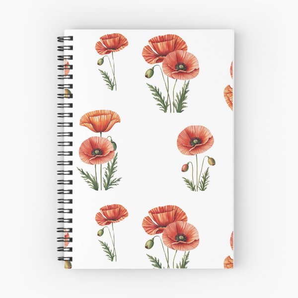 Item preview, Red Poppy (Mohnblume) Floral Design – Minimalist Botanical Art with Green Leaves designed and sold by Marwamay.
