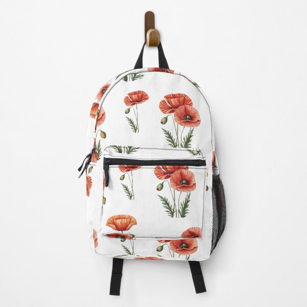 Item preview, Red Poppy (Mohnblume) Floral Design – Minimalist Botanical Art with Green Leaves designed and sold by Marwamay.