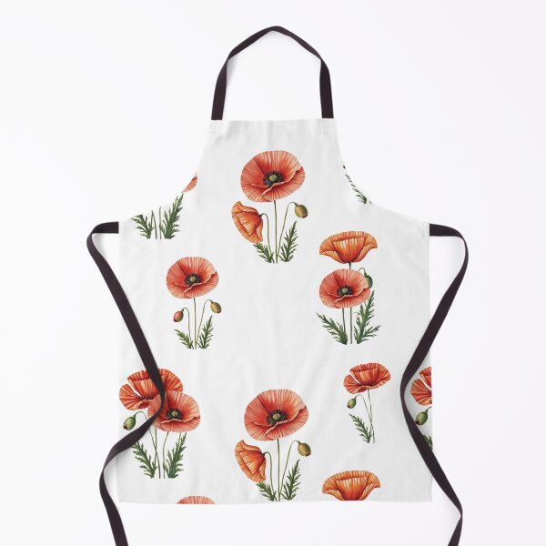 Item preview, Red Poppy (Mohnblume) Floral Design – Minimalist Botanical Art with Green Leaves designed and sold by Marwamay.