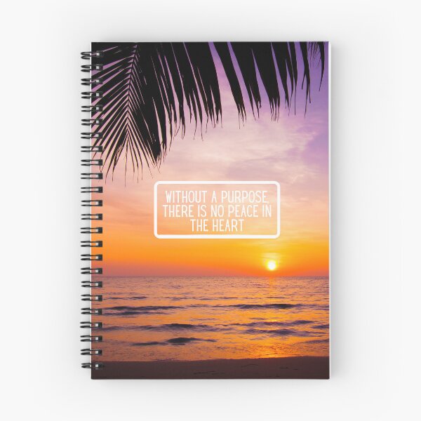 Item preview, Inspirational Beach Quote Design – Without a Purpose There Is No Peace in the Heart – AI Photo Art for Mindful Living designed and sold by knalpot-design.