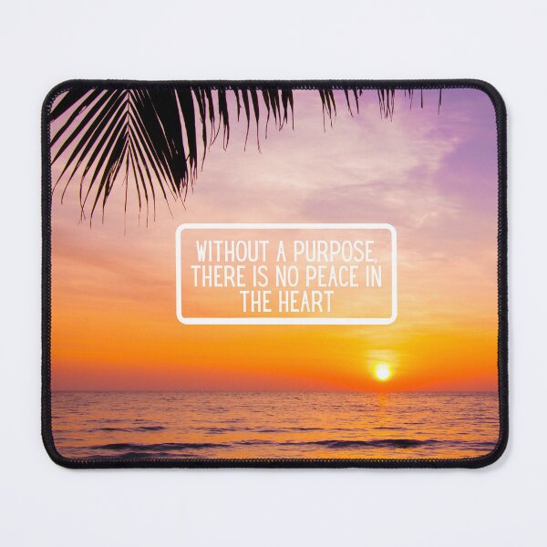 Item preview, Inspirational Beach Quote Design – Without a Purpose There Is No Peace in the Heart – AI Photo Art for Mindful Living designed and sold by knalpot-design.