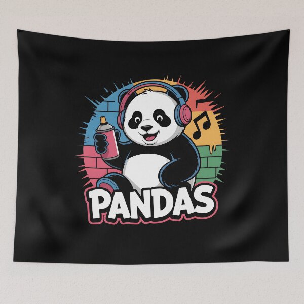 Item preview, Panda With Headphones and Spray Can – Bold Character Design designed and sold by Fragy72.