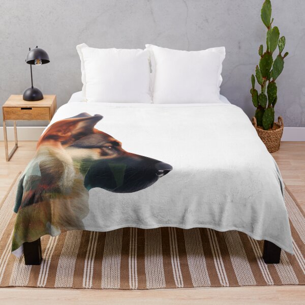 Item preview, German Shepherd in Nature: Double Exposure Art designed and sold by ShadowAndSlate.