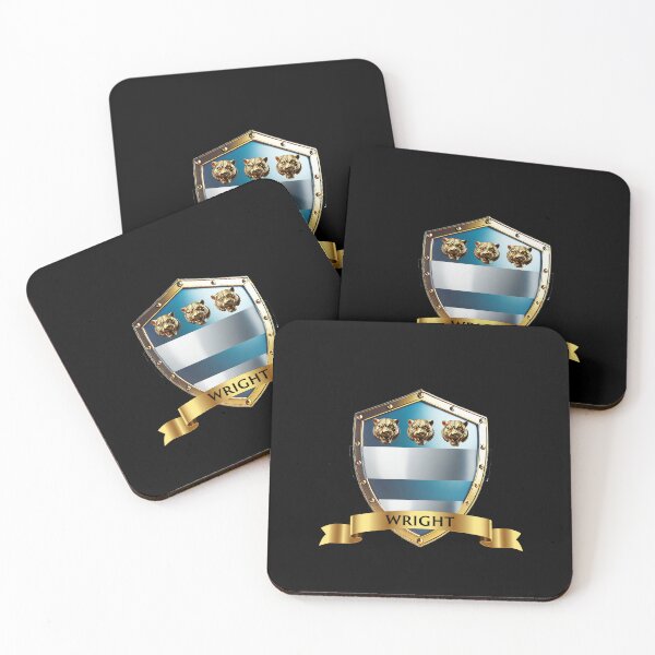 Item preview, Wright Crest Shield  Silver Bars and Tiger Heads with Bold Name Banner designed and sold by Highlandkings.