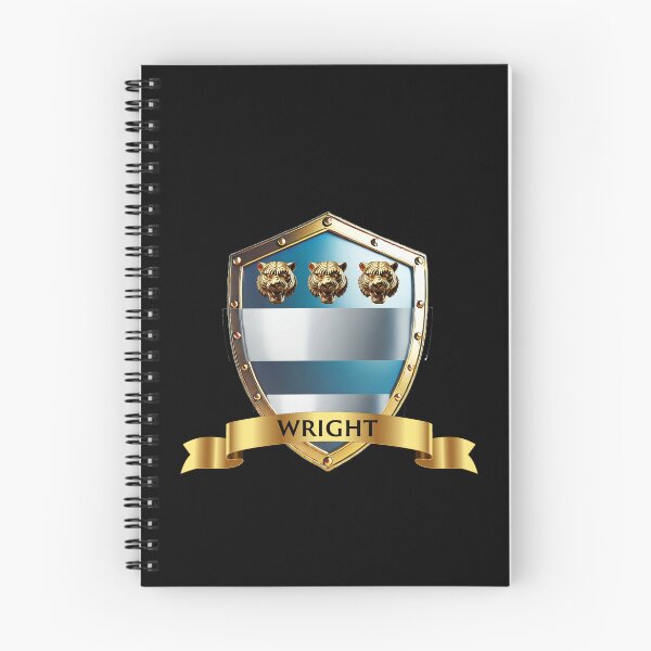 Item preview, Wright Crest Shield  Silver Bars and Tiger Heads with Bold Name Banner designed and sold by Highlandkings.