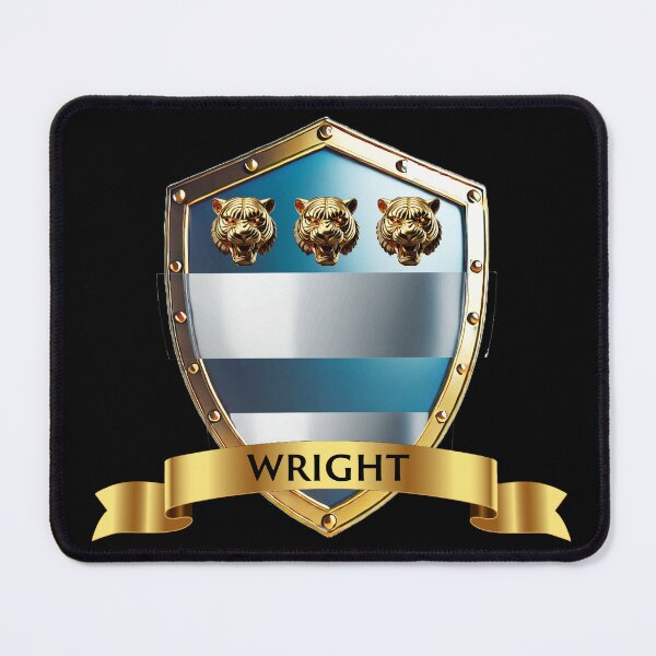 Item preview, Wright Crest Shield Silver Bars and Tiger Heads with Bold Name Banner designed and sold by Highlandkings.