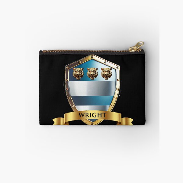 Item preview, Wright Crest Shield  Silver Bars and Tiger Heads with Bold Name Banner designed and sold by Highlandkings.