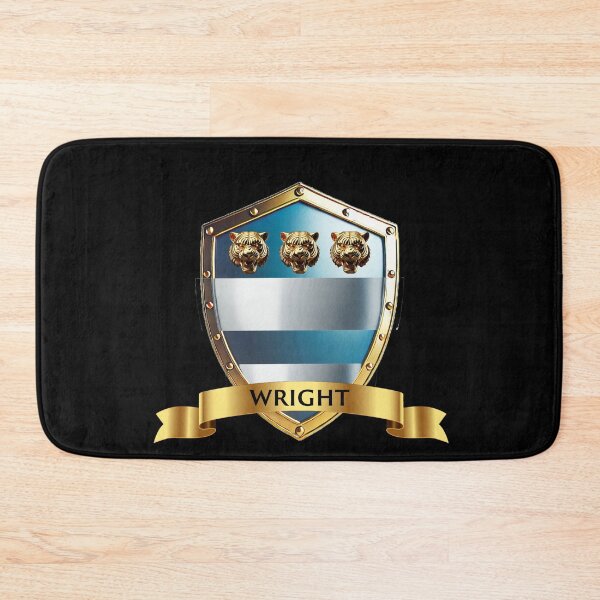 Item preview, Wright Crest Shield  Silver Bars and Tiger Heads with Bold Name Banner designed and sold by Highlandkings.