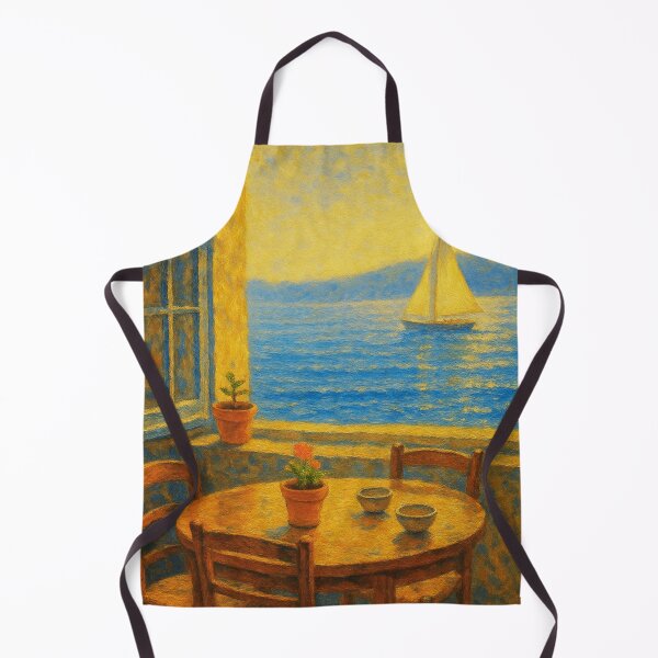 Item preview, Tranquil Lake View with Sailboat – Cozy Window Oil Art Print designed and sold by BeaconMarketing.
