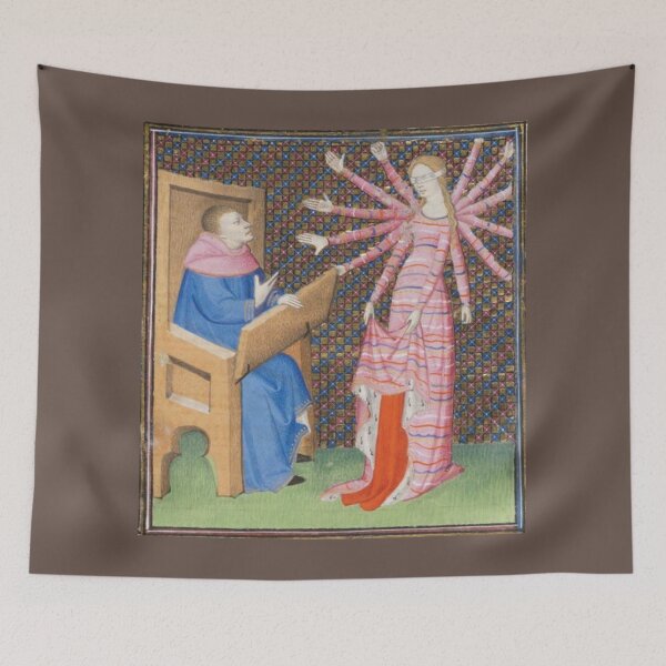 Item preview, "I'm going to get closer doing this, if I hit you it'll be your fault", medieval painting 5th century AD designed and sold by PatronesKawai.