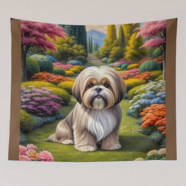 Item preview, Cleo Lhasa Apso Dog Portrait Painting designed and sold by Heart and Soul Studio.