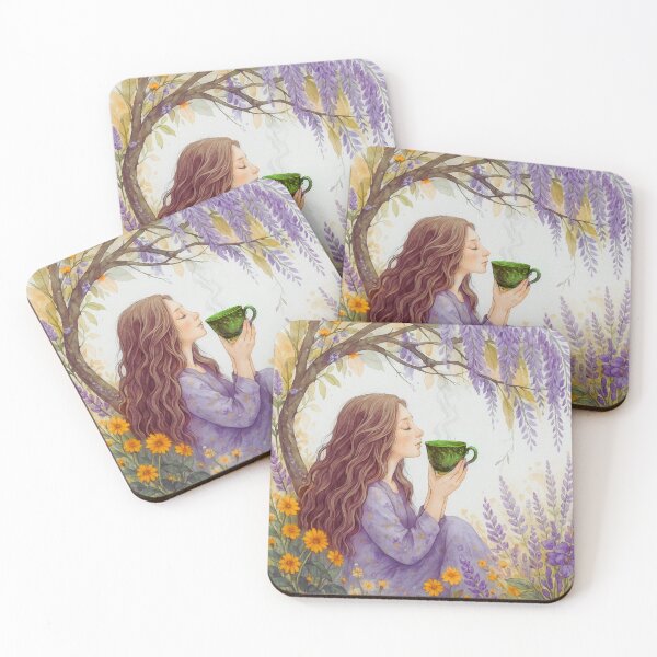 Item preview, Serene Wisteria Garden Tea Art – Peaceful Floral Wall Decor Print designed and sold by BeaconMarketing.