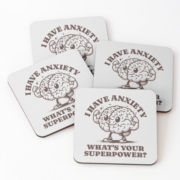 Item preview, I Have Anxiety What's Your Superpower? Funny Brain Character designed and sold by KLArtzStore.