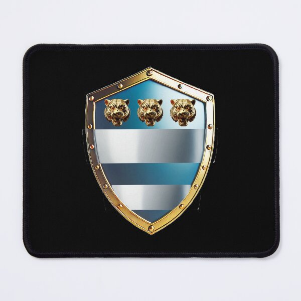 Item preview, Wright Heraldic Shield Silver Bars and Golden Tigers on Blue Field designed and sold by Highlandkings.