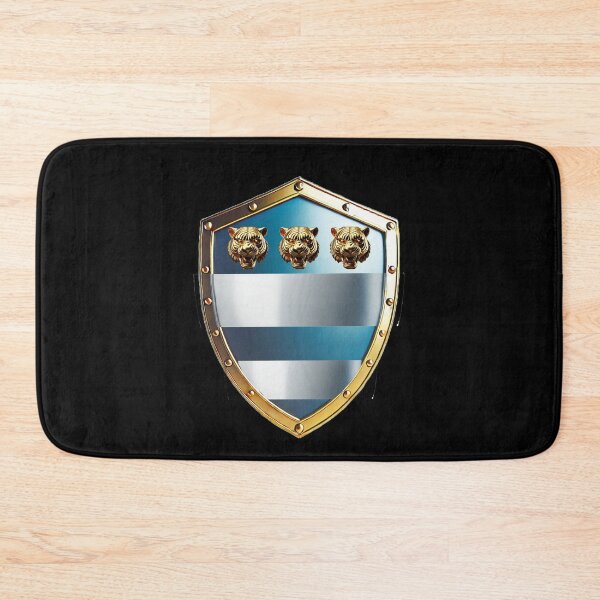 Item preview, Wright Heraldic Shield  Silver Bars and Golden Tigers on Blue Field designed and sold by Highlandkings.