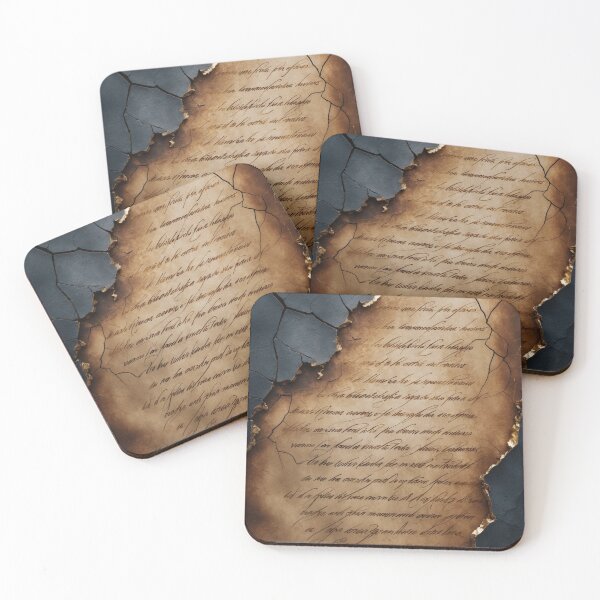 Item preview, Burnt Edges Manuscript – Vintage Ink on Cracked Parchment designed and sold by sneidere9dace.