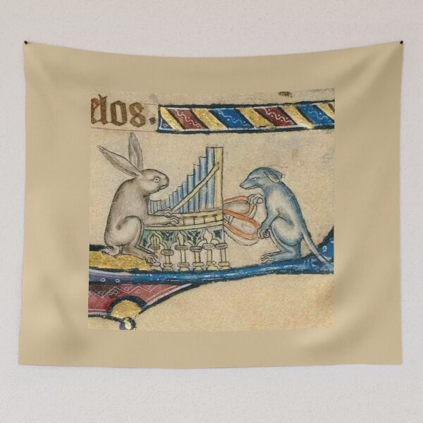Item preview, "The Pianist and the Workman", medieval painting, 11th century AD designed and sold by PatronesKawai.