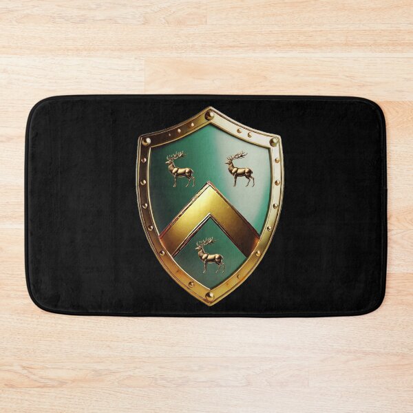Item preview, Robinson Heraldic Shield  Golden Chevron & Stags on Green Field designed and sold by Highlandkings.