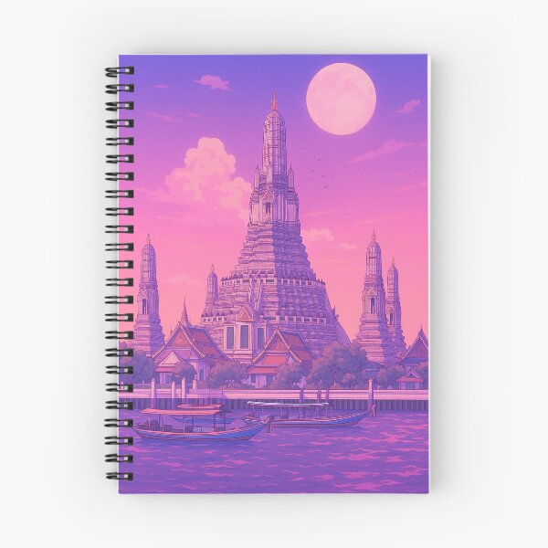 Item preview, Wat Arun Temple Bangkok Thailand Retro Aesthetic designed and sold by Patternicity.