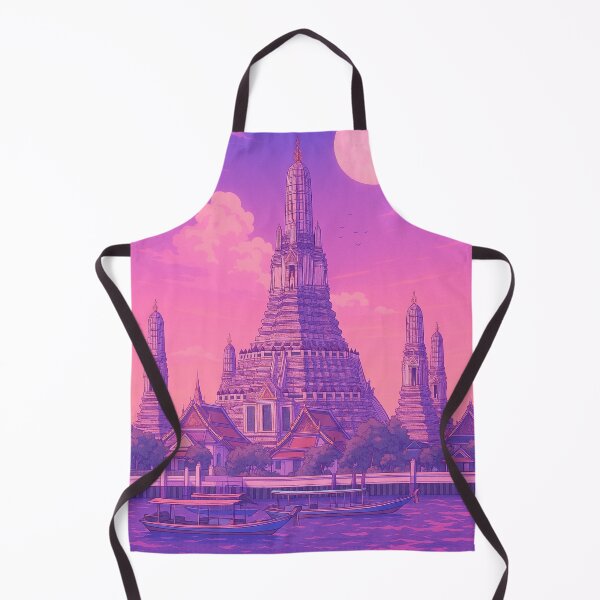 Artikelvorschau, Wat Arun Tempel Bangkok Thailand Retro Ästhetik entworfen und verkauft von Patternicity.