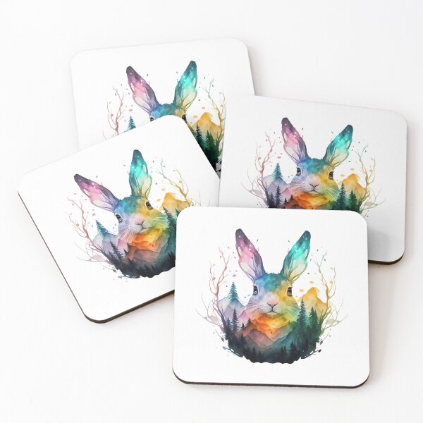 Item preview, Colorful rabbit head among the mountains designed and sold by Ann Miu Deluxe.
