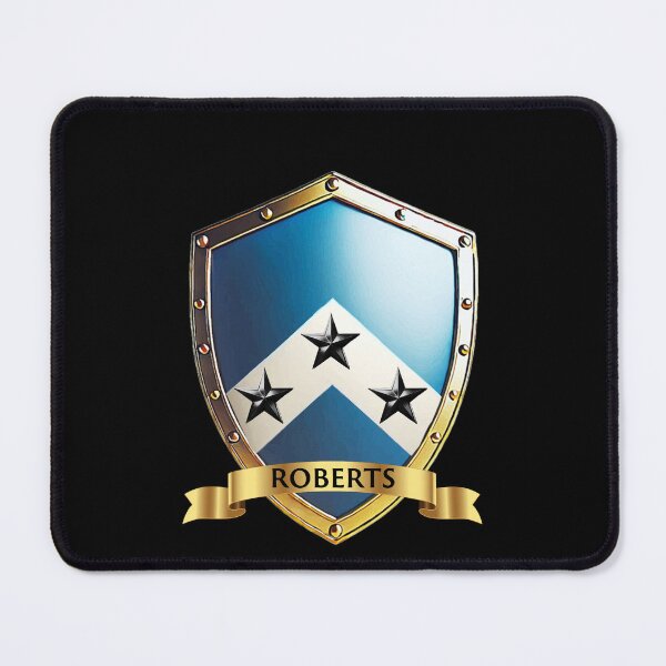 Item preview, Roberts Heraldic Shield  Chevron of Valor with Black Stars on Blue designed and sold by Highlandkings.