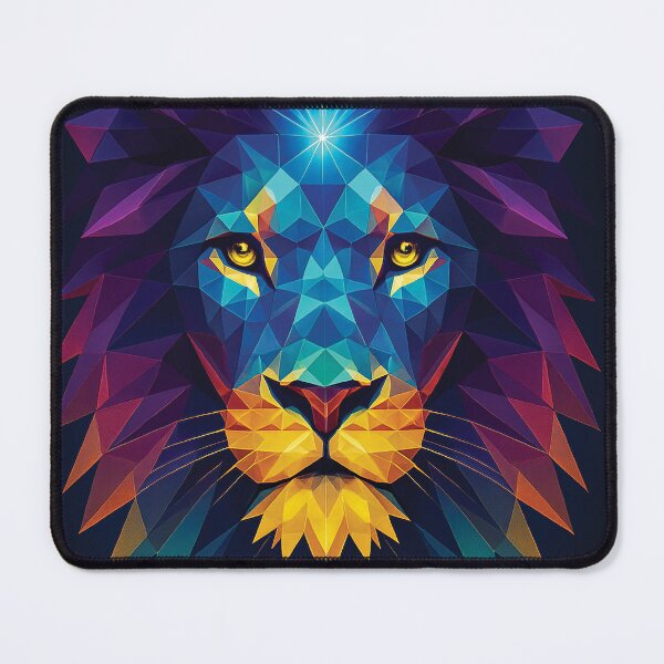 Item preview, Geometric Lion Head – Vibrant Polygonal Animal Art Design designed and sold by Gold Turtle Lina.