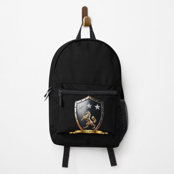 Item preview, Wilson Crest Shield Rearing Wolf & Stars with Golden Banner designed and sold by Highlandkings.
