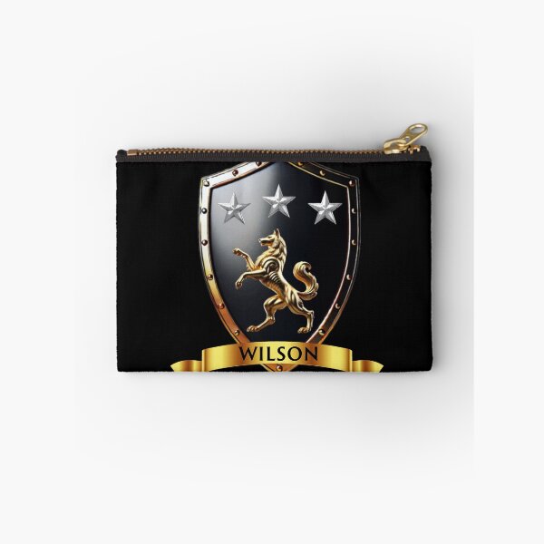 Item preview, Wilson Crest Shield  Rearing Wolf & Stars with Golden Banner designed and sold by Highlandkings.