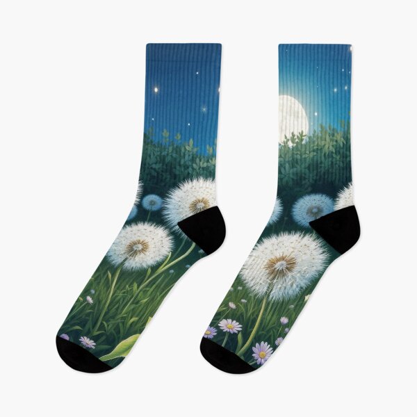 Item preview, dandelions in the meadow in the moonlight 2 designed and sold by Mike Kiev art.