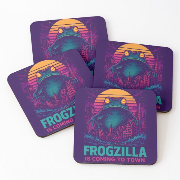 Item preview, Frogzilla Retro Japanese Monster | Vaporwave Frog Kaiju Design designed and sold by Red Fox Design.