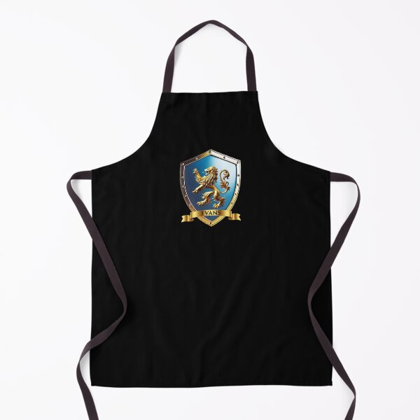 Item preview, Evans Family Crest Shield Golden Lion with Name Banner Accent designed and sold by Highlandkings.