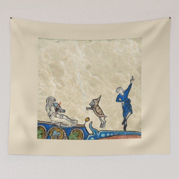 Item preview, "The Maiden with the Violo, the Dancer and the Sorcerer", medieval painting 12th century AD designed and sold by PatronesKawai.