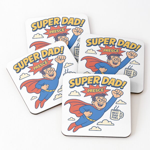 Item preview, Super Dad Flying with Coffee – Cartoon Hero Father Gift Design designed and sold by Rushurban.