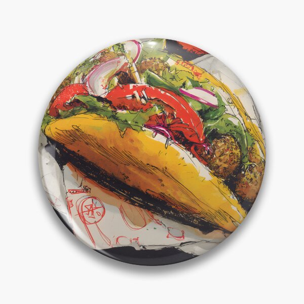 Item preview, Vibrant Falafel Sandwich with Fresh Veggies and Artistic Notes- Middle Eastern Street Food Delight designed and sold by OlfactoART Studio.