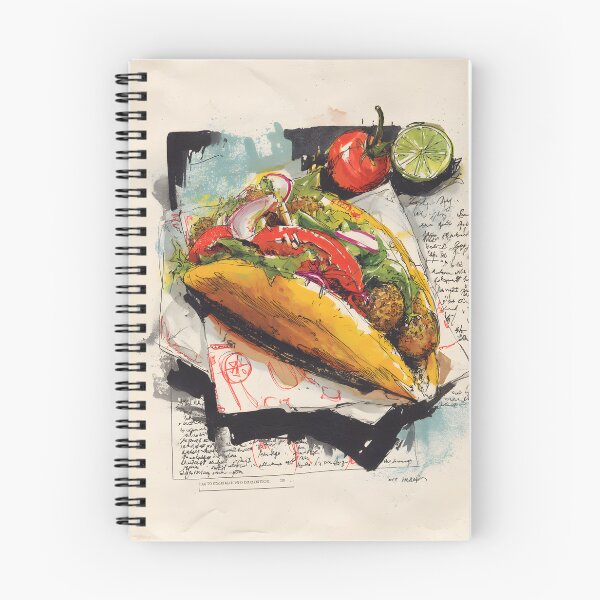 Item preview, Vibrant Falafel Sandwich with Fresh Veggies and Artistic Notes- Middle Eastern Street Food Delight designed and sold by OlfactoART Studio.