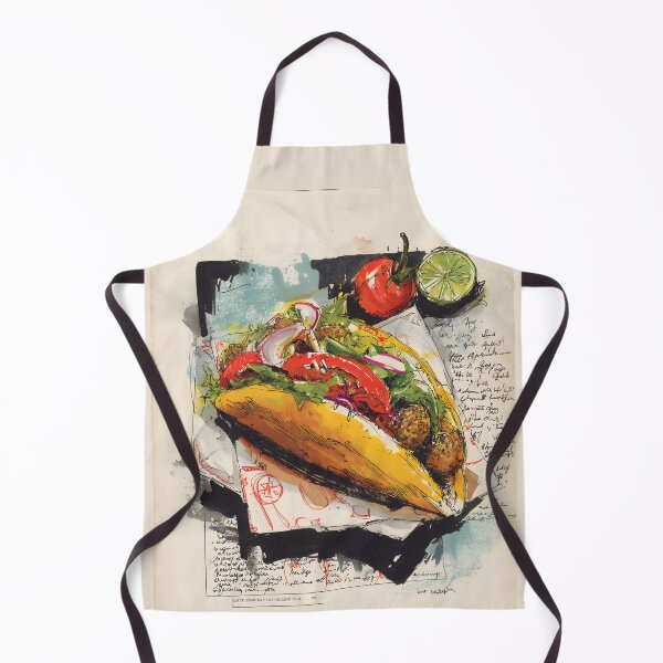 Item preview, Vibrant Falafel Sandwich with Fresh Veggies and Artistic Notes- Middle Eastern Street Food Delight designed and sold by OlfactoART Studio.