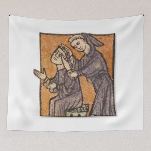 Item preview, "Clap your hands, if you are in Too Much Work", medieval painting 12th century AD designed and sold by PatronesKawai.