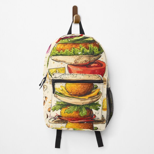 Item preview, Towering Falafel Delight with Floating Spices and Vibrant Veggies in a Playful Culinary Whirl designed and sold by OlfactoART Studio.