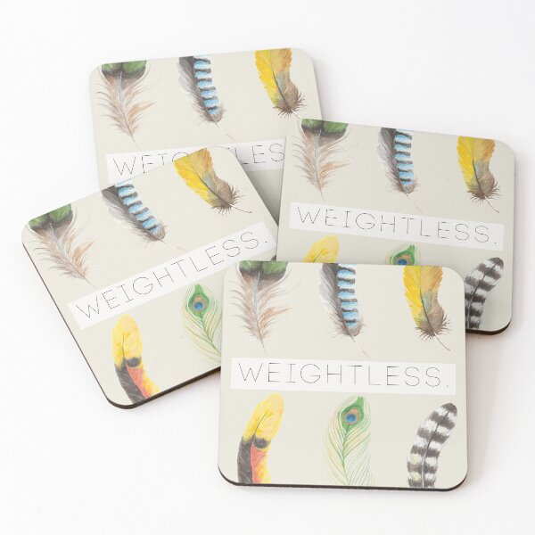 Item preview, Colorful Feathers – Watercolor Bird Art with 'Weightless' Quote designed and sold by Leaf & Layer.