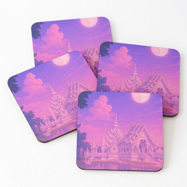 Item preview, White Temple Chiang Rai Thailand Retro Aesthetic designed and sold by Patternicity.