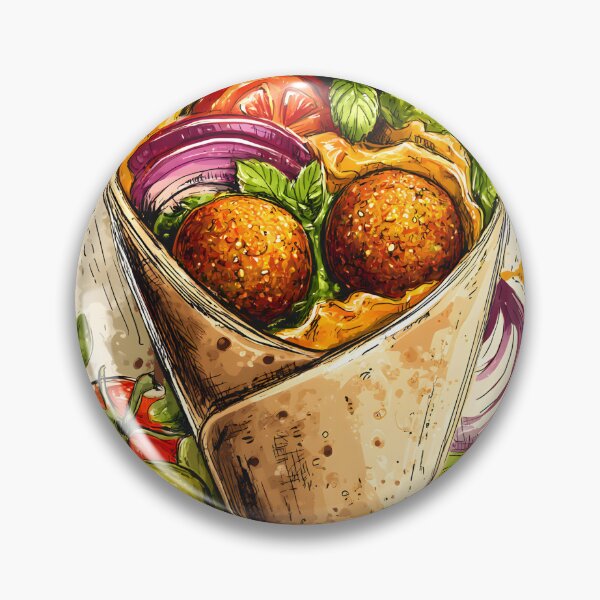 Item preview, Bursting Falafel Wrap with Fresh Vegetables, Aromatic Herbs, Zesty Lemon and Colorful Ingredients Digital AI Art designed and sold by OlfactoART Studio.
